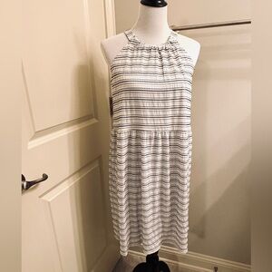 LOFT Black and White Halter Dress